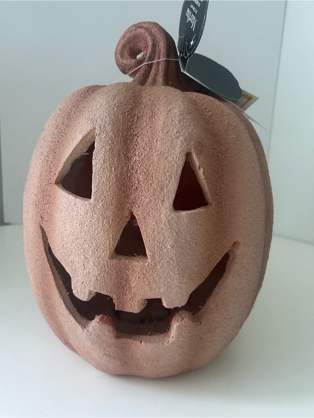 Martha Stewart 12.5” Terracotta Jack-O' Lantern LED Light Up Pumpkin Halloween